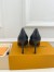 Louis Vuitton Signature Pumps in Black Leather with Monogram Canvas
