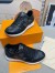 Louis Vuitton Men's Run Away Sneakers in Black Damier-embossed Leather