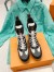 Louis Vuitton Laureate Platform Desert Boots In Grey Suede Leather