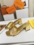 Louis Vuitton Shake Mules 55mm In Gold Metallic Lambskin
