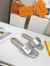 Louis Vuitton Shake Flat Mules In Silver Metallic Lambskin