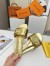 Louis Vuitton Shake Flat Mules In Gold Metallic Lambskin