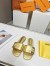 Louis Vuitton Shake Flat Mules In Gold Metallic Lambskin