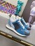 Louis Vuitton Women's Run Away Sneakers In Blue Monogram Denim