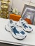 Louis Vuitton Women's Run 55 Sneakers In Blue Monogram Denim