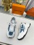 Louis Vuitton Women's Run 55 Sneakers In Blue Monogram Denim