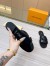 Louis Vuitton LV Isola Flat Slides In Black Calfskin