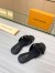 Louis Vuitton LV Isola Flat Slides In Black Calfskin