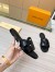 Louis Vuitton LV Isola Flat Slides In Black Calfskin