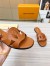 Louis Vuitton LV Isola Flat Slides In Brown Calfskin