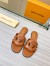 Louis Vuitton LV Isola Flat Slides In Brown Calfskin