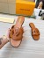 Louis Vuitton LV Isola Flat Slides In Brown Calfskin