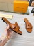 Louis Vuitton LV Isola Flat Slides In Brown Calfskin