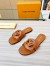 Louis Vuitton LV Isola Flat Slides In Brown Calfskin