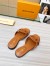 Louis Vuitton LV Isola Flat Slides In Brown Calfskin