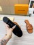 Louis Vuitton LV Isola Flat Slides In Brown Calfskin