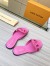 Louis Vuitton LV Isola Flat Slides In Pink Calfskin