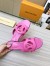 Louis Vuitton LV Isola Flat Slides In Pink Calfskin