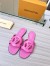 Louis Vuitton LV Isola Flat Slides In Pink Calfskin