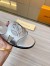 Louis Vuitton LV Isola Flat Slides In Silver Metallic Leather