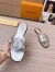 Louis Vuitton LV Isola Flat Slides In Silver Metallic Leather