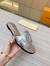 Louis Vuitton LV Isola Flat Slides In Silver Metallic Leather