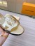 Louis Vuitton LV Isola Flat Slides In Gold Metallic Leather