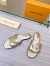 Louis Vuitton LV Isola Flat Slides In Gold Metallic Leather