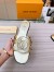 Louis Vuitton LV Isola Flat Slides In Gold Metallic Leather