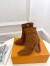 Louis Vuitton Silhouette Ankle Boots in Brown Suede Leather