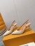 Louis Vuitton Blossom Slingback Pumps 75mm in Cream Patent Leather