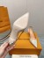 Louis Vuitton Blossom Slingback Pumps 75mm in Cream Patent Leather