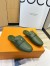 Louis Vuitton LV Capri Open Back Loafers in Green Leather