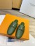 Louis Vuitton LV Capri Open Back Loafers in Green Leather