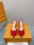 Louis Vuitton Blossom Slingback Pumps 75mm in Red Suede Leather