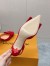 Louis Vuitton Blossom Slingback Pumps 75mm in Red Suede Leather