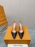 Louis Vuitton Blossom Slingback Pumps 95mm in Black Lambskin