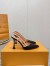 Louis Vuitton Blossom Slingback Pumps 95mm in Black Lambskin