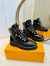 Louis Vuitton Territory Flat Ranger Boots in Black Leather and Suede