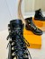 Louis Vuitton Territory Flat Ranger Boots in Black Leather and Suede