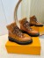 Louis Vuitton Territory Flat Ranger Boots in Brown Leather and Suede