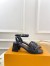 Louis Vuitton Shake Sandals 55mm in Black Perforated Leather
