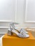 Louis Vuitton Shake Sandals 55mm in Silver Perforated Lambskin