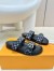 Louis Vuitton Bom Dia Comfort Mules in Blue Monogram Denim