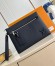 Louis Vuitton Takeoff Pouch in Navy Blue LV Aerogram Leather M11486