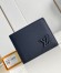 Louis Vuitton Multiple Wallet in Navy Blue LV Aerogram Leather M11531