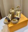 Louis Vuitton Starboard Wedge Sandals in Lambskin and Monogram Canvas