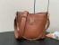 Louis Vuitton Lock and Walk Bag in Brown Grained Leather M24165