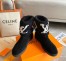 Louis Vuitton Snowdrop Flat Ankle Boots In Black Suede with Shearling