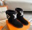 Louis Vuitton Snowdrop Flat Ankle Boots In Black Suede with Shearling